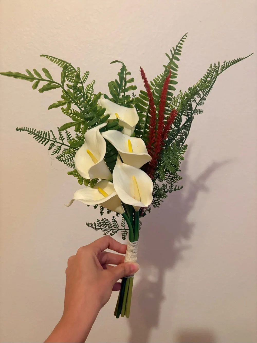 Artificial calla Lilly bridesmaids bouquet 5PC